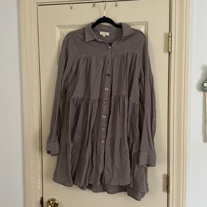 long sleeve button dress